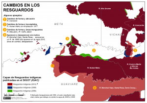 cambios de forma y de ubicación en los resguardos indígenas en Colombia
