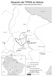 Mapa de Situación del TIPNIS en Bolivia