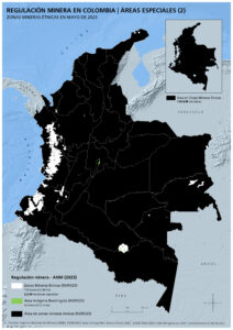 Zonas mineras etnicas en mayo de 2023