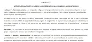 naturaleza juridica resguardos indigenas