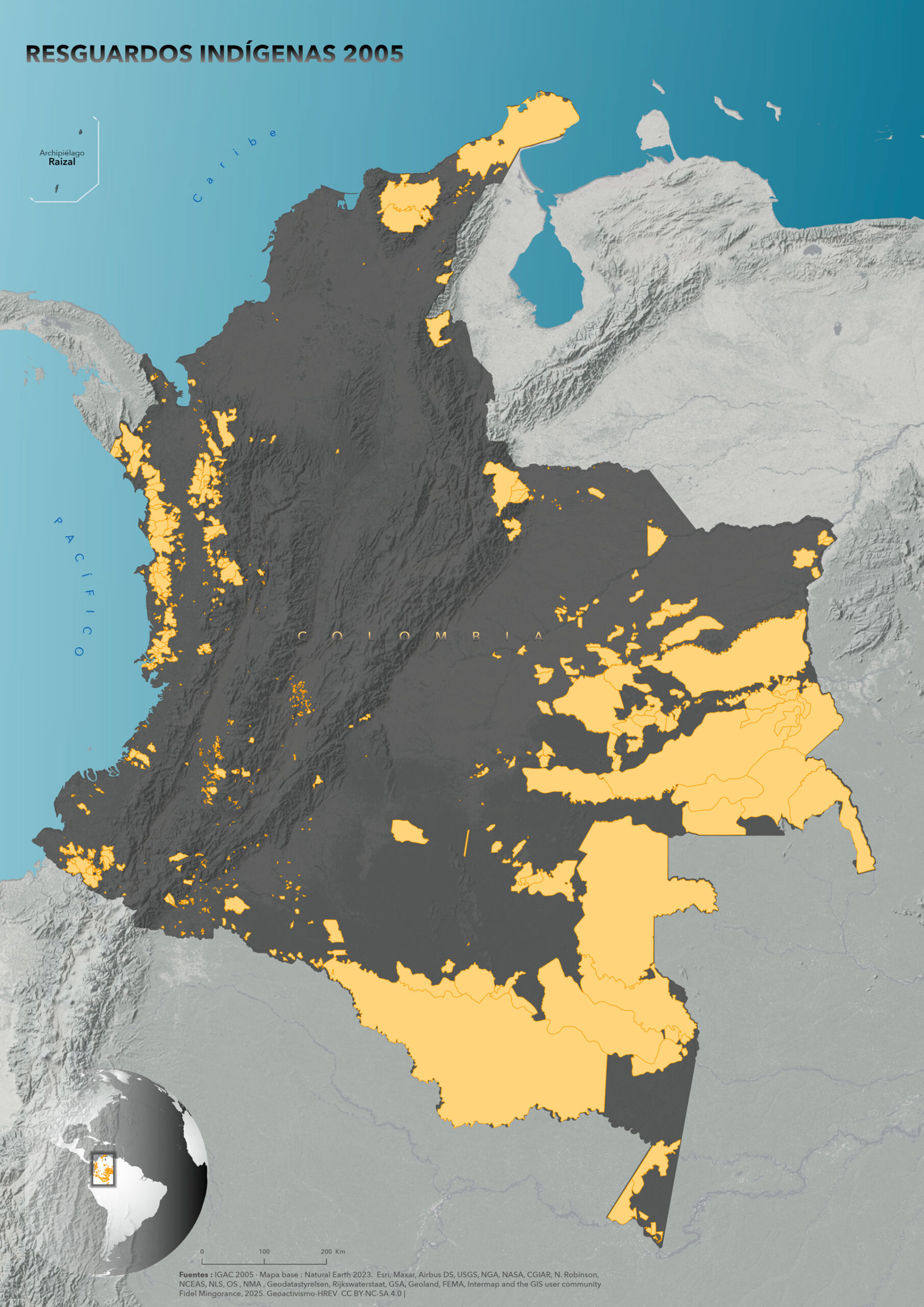 Resguardos indígenas en 2005