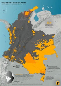 mapa de territorios indigenas formalizados en colombia 2025